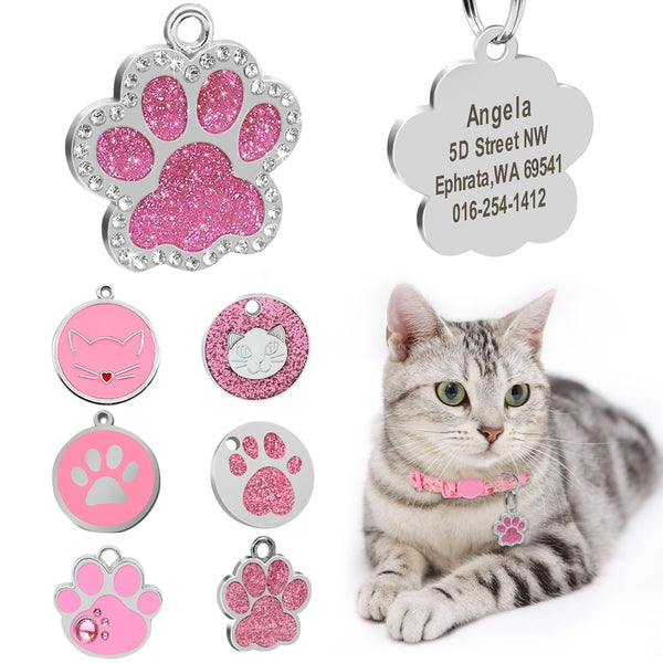 Paw Round Glitter Pink