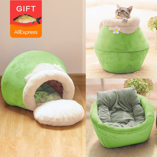 Winter Warm Cat Bed Plush Soft